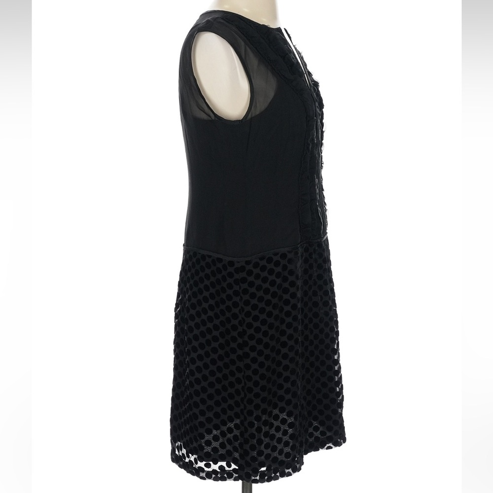 Vintage Nanette Lepore Silk Whimsigoth Black Polka Dot Mesh Goth Dress Size 4 - Picture 4 of 9
